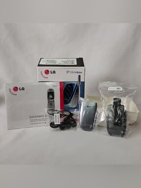 (NO PHONE) LG UX3300 US Cellular Empty Box + Clip Holster Headphones & Cover